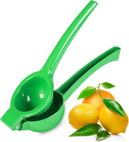 TEZZ Lemon Squeezer, Premium Large Handhelp Lime Juicer for Lemon, Metal Hand Press Citrus Juicer, Lime Squeezer Bar Tool, Manual Citrus Press, Green