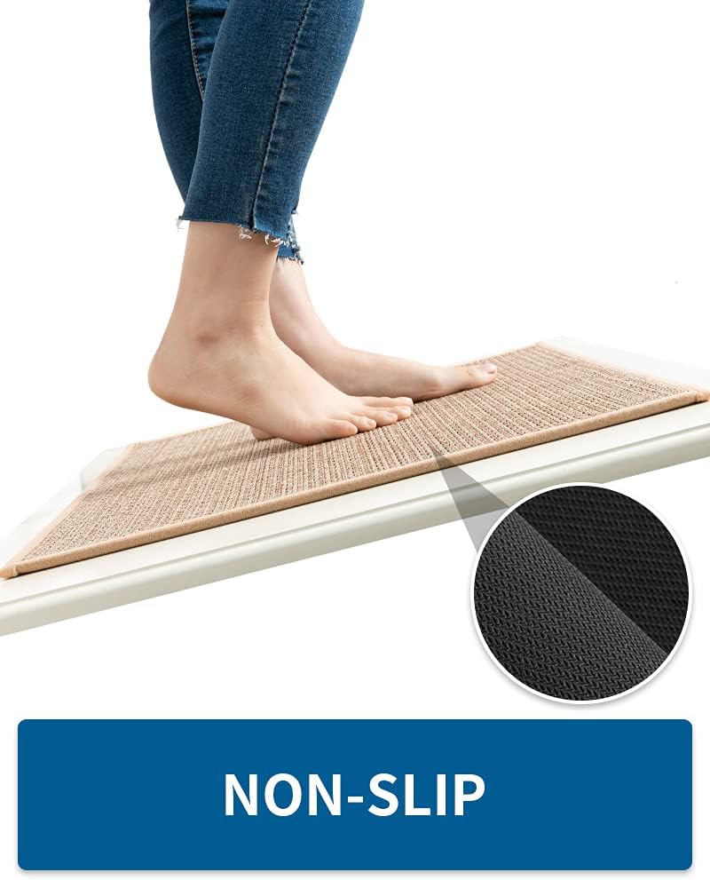 Kitchen Rugs and Mats, Washable Non-Skid Kitchen Mats for Floor, Large Runner Rugs for Kitchen Floor, Front of Sink, Hallway, Laundry Room (Beige, 20"x70")