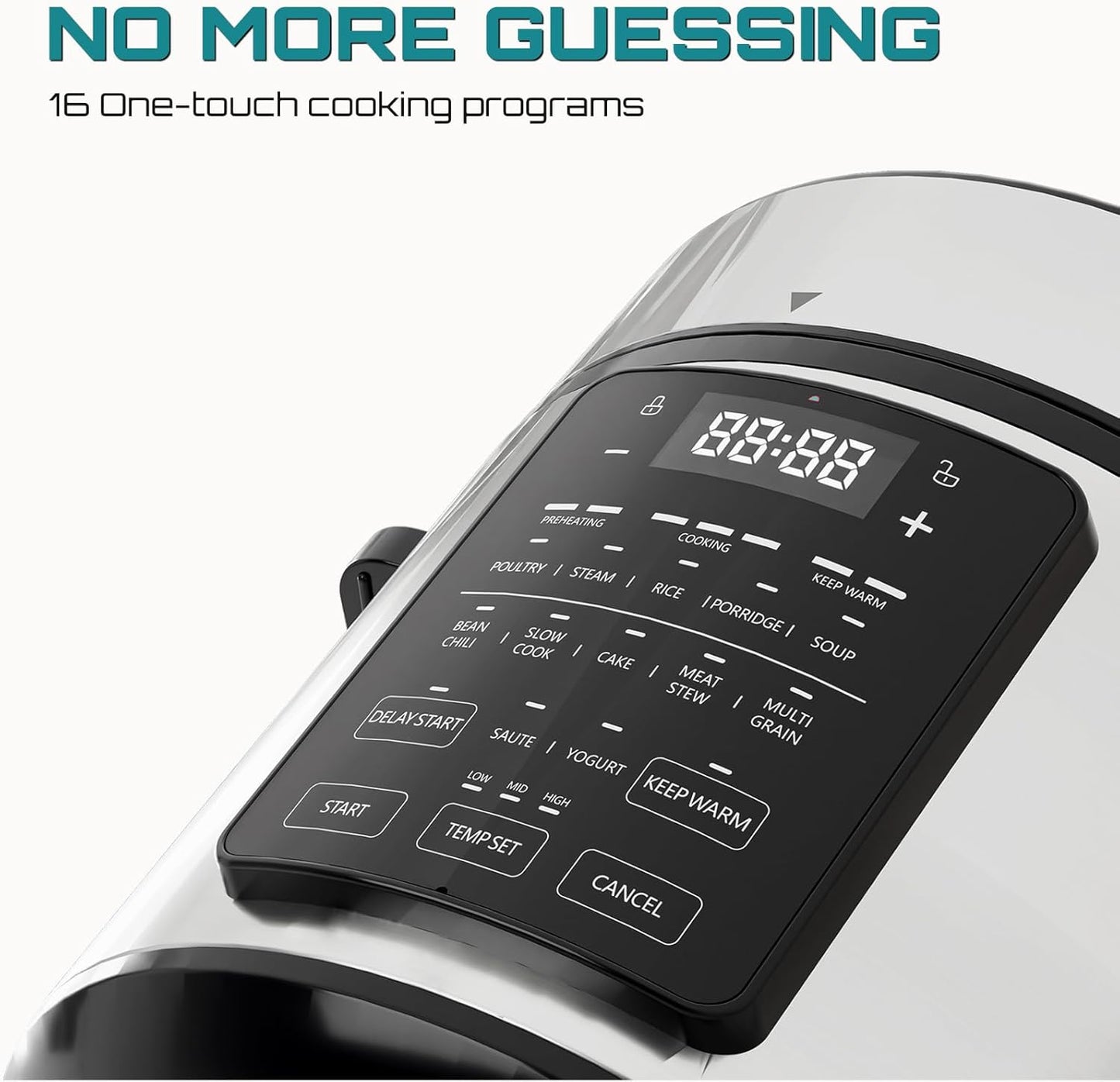 OLIXIS Electric Pressure Cooker 6 Quart Stainless Steel Multi Cooker Electric for Pressure 12-in-1 Rice, Steamer, Yogurt Maker, Slow Cook,Meat Stew, Cake, Porridge, Multigrain