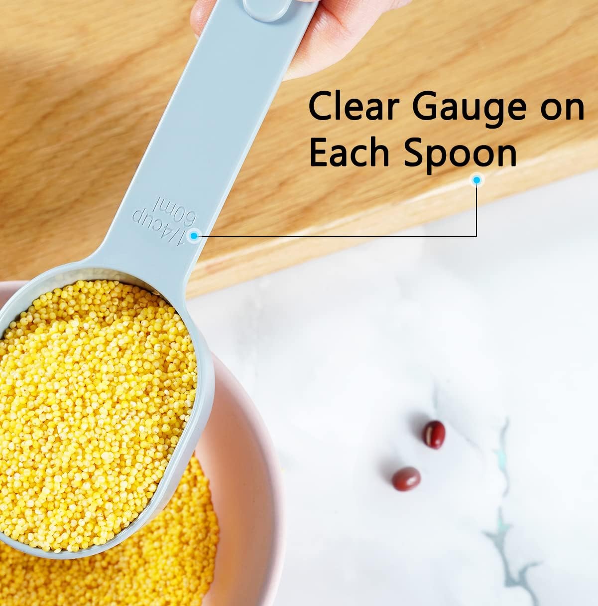 Measuring Cups and Spoons set 10 Pieces, Stackable Measuring Cup with Lid, Kitchen Cooking Baking Measuring Spoons Set for Liquid and Dry, BPA Free, Dishwasher Safe