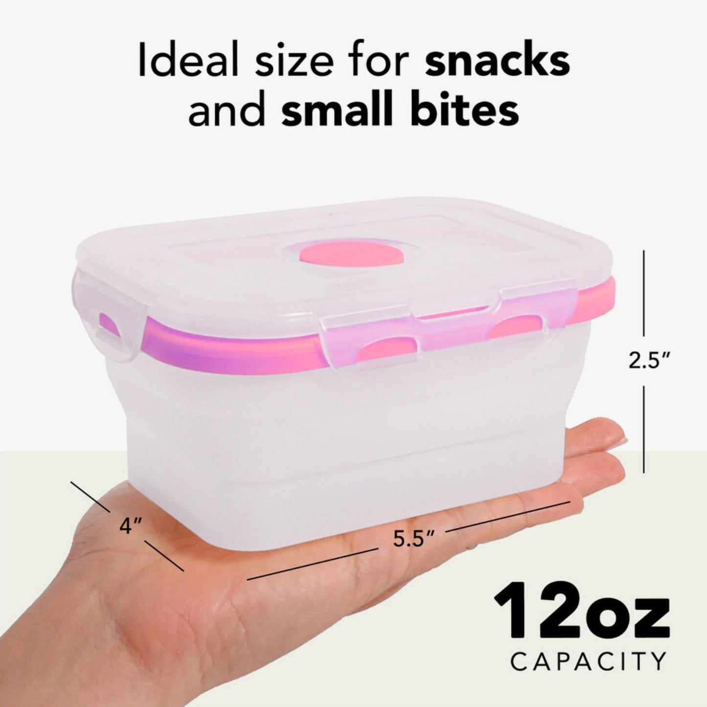 Small Collapsible Silicone Containers, Perfect for Snacks, Travel, Space-Saving Storage, Set of 4