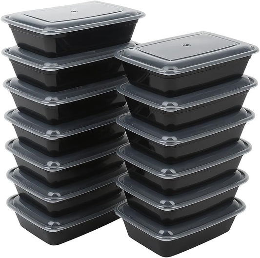 Ruthy's Outlet Meal Prep Containers W/Lids -Square Food Storage – BPA-Free| Stackable | Microwave | Freezer & Dishwasher Safe | Reusable Lunch Bento Box Portion Control & Planning (100 Pack, 12 oz)