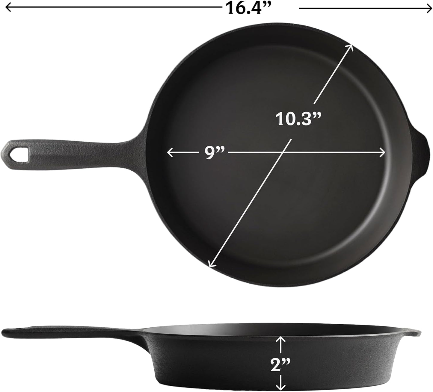 Field Company 10-Inch Cast Iron Skillet – No.8, Lightweight & Smooth, Nonstick, Preseasoned with Organic Oil – Made in USA, Non-Toxic – Vintage Design