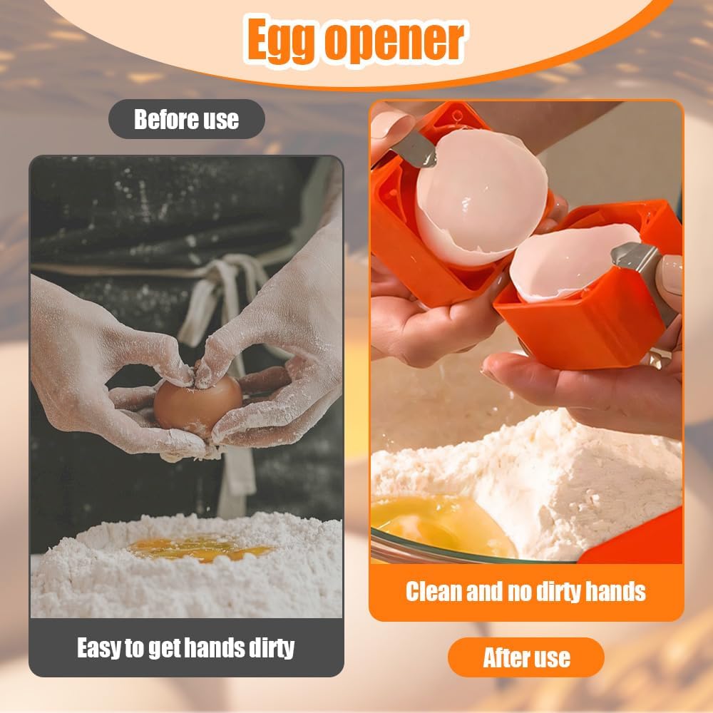 Stainless Egg Shell Opener, 2025 Upgraded Egg Shell Cutter Egg Shell Separator for Raw Eggs Gadgets, Quickly Cutting Off Cooked Eggs, Home Use Multifunctional Egg Cutter for Hard Boiled Eggs (3)