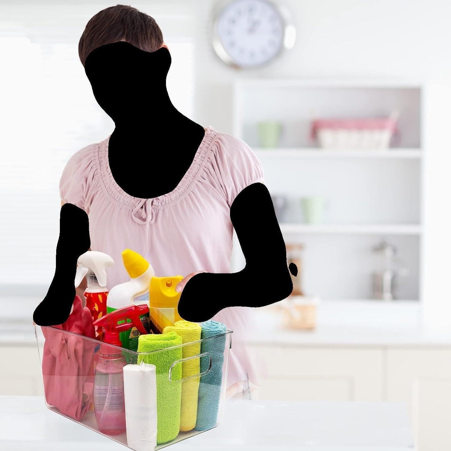 Clear Plastic Storage Bins with Lids, Perfect for Kitchen Organization or Pantry Organization and Storage, Stackable Fridge Organizer Bins, Storage Containers for Organizing, Cabinet Organizers