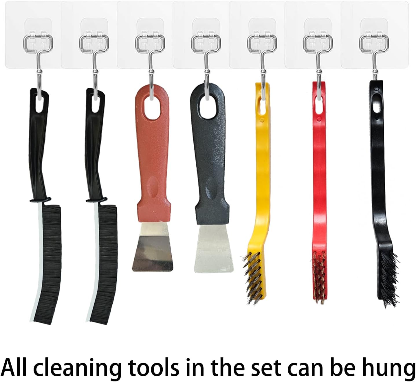 7 Pcs Multi-Purpose Crevice Cleaning Brush Tool for Stubborn Kitchen Grease Stains, Bathroom Crevices, Window Gutters, Tiles and Faucets