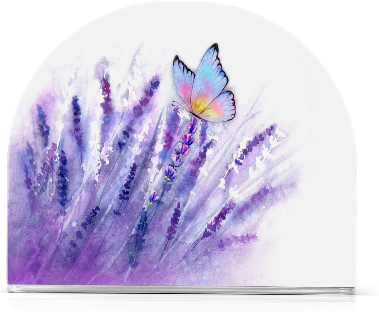 Lavender Butterfly Purple Napkin Holder for Table Paper Napkins Holder Acrylic Tissue Dispenser Kitchen Dining Room Bathroom Party Car Decor