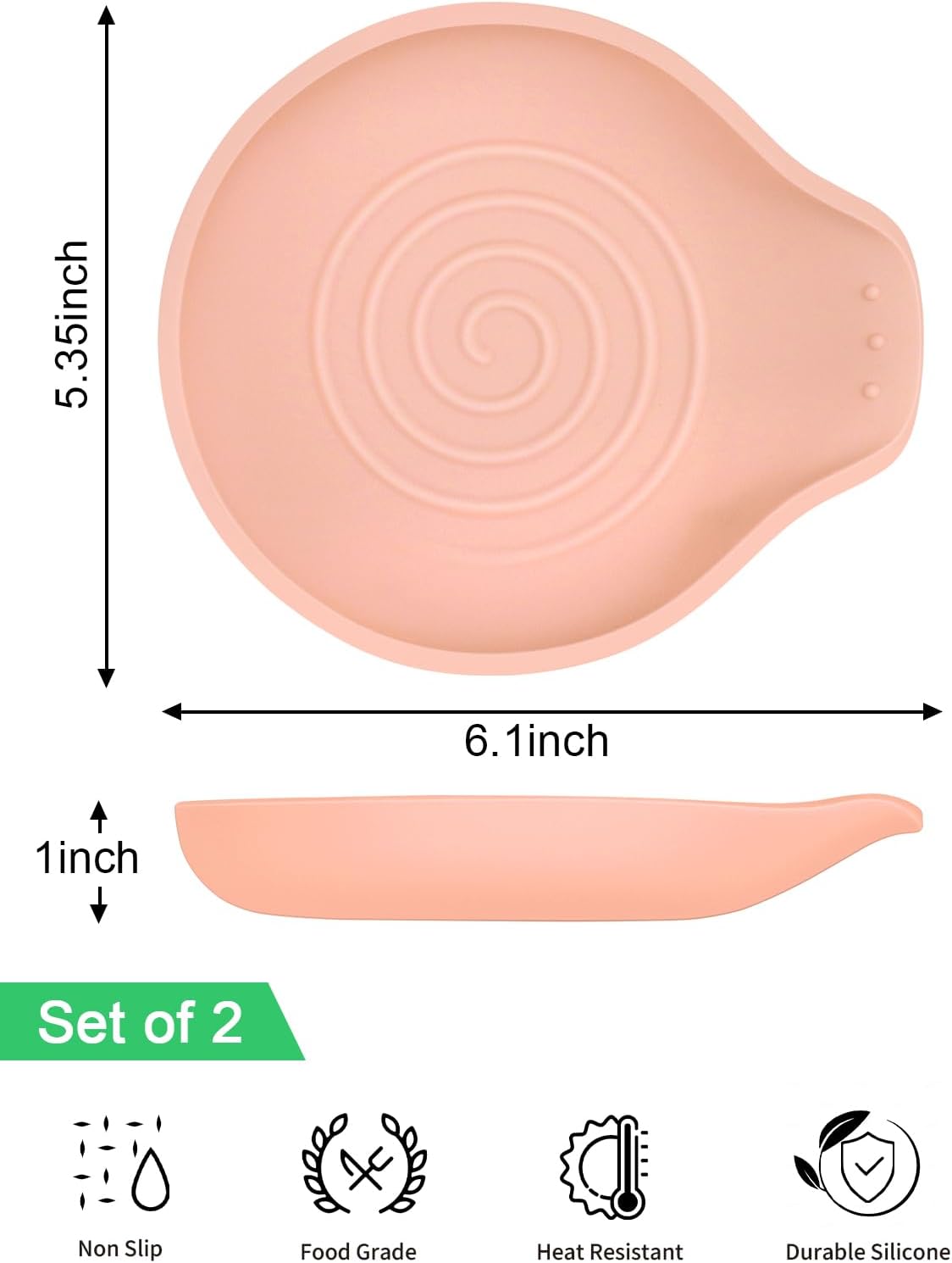 Spoon Rest for Stove Top, Set of 1 Silicone Spoon Rest for Kitchen Countertop, Heat-Resistant Utensil Rest for Spatula, Tongs or Spoon