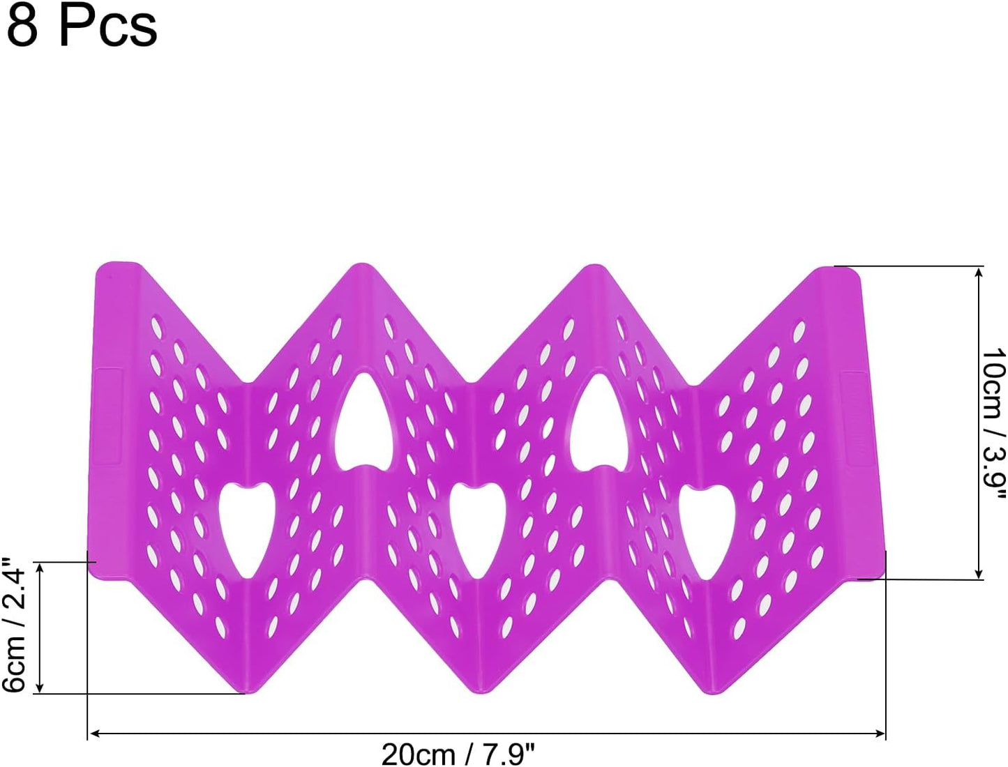 uxcell 8 Pcs Taco Holder Stand, Plastic Taco Plates Hold Up to 3 Tacos, Hollow Carved Taco Shell Holder, Dishwasher Microwave Safe, Purple