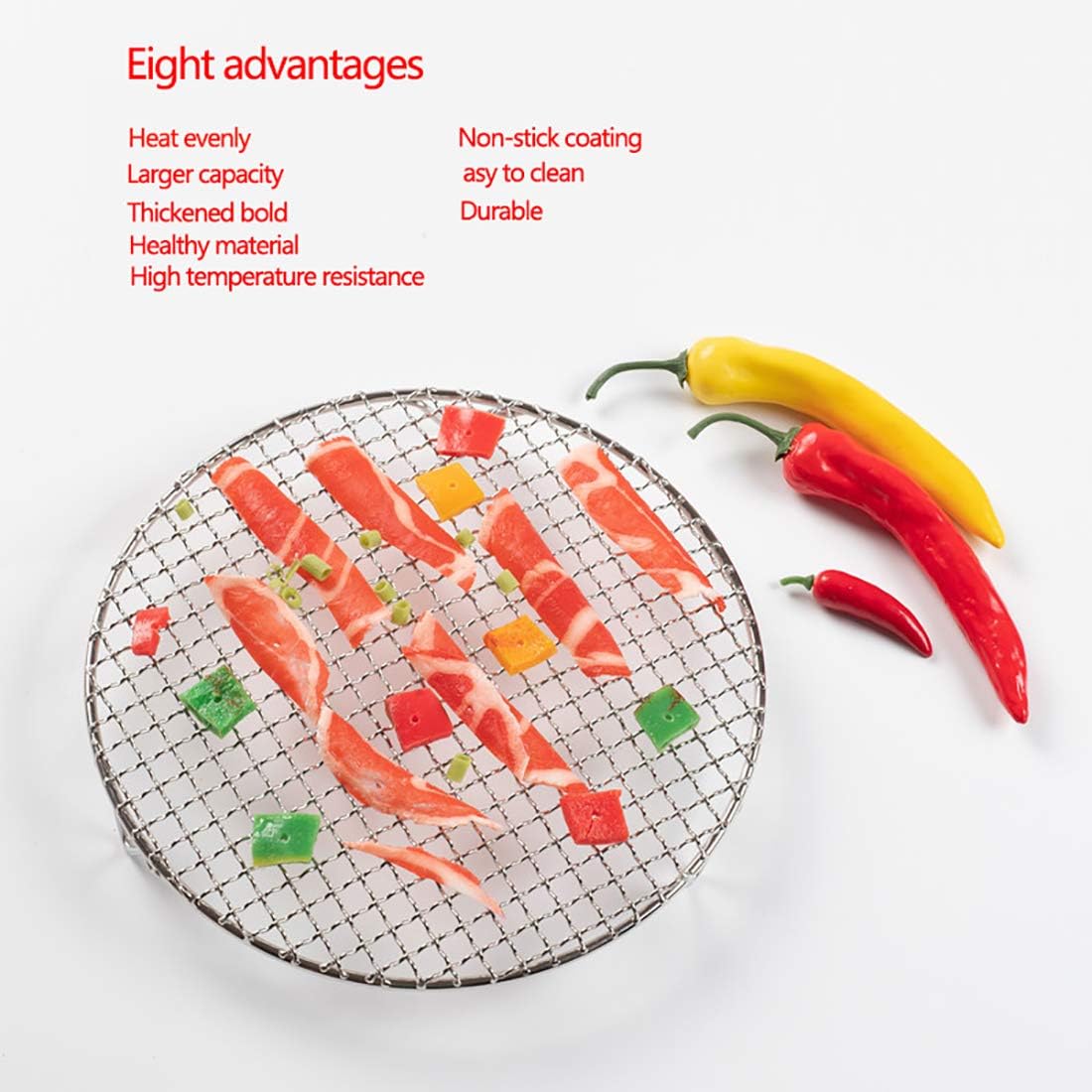 Versatile Round 304 Stainless Steel Cooling Rack Baking,Heat Resistant Rust Proof Sturdy Durable Dia 9.5"