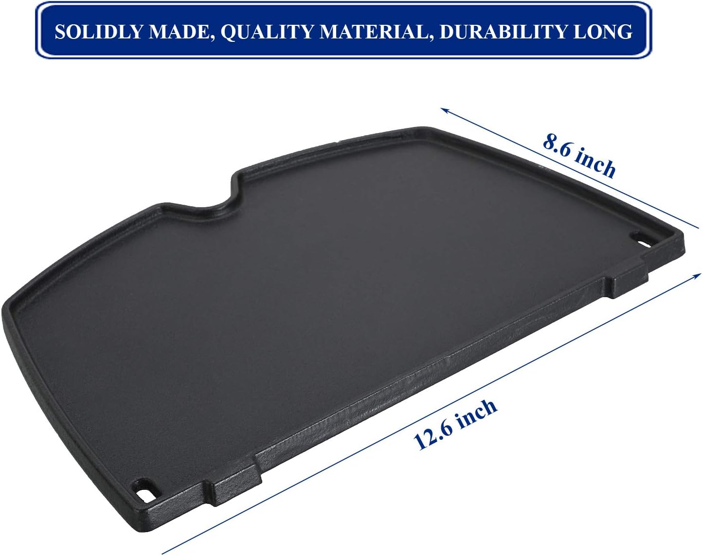 Utheer 6558 Cast Iron Griddle for weber Q1200 Q1000 Series Gas Grills, 12.6 x 8.6 inch Cooking Griddle Plate Replacement Parts for Q100 Q120 Q140 Q1400 Series Gas Grills Accessories