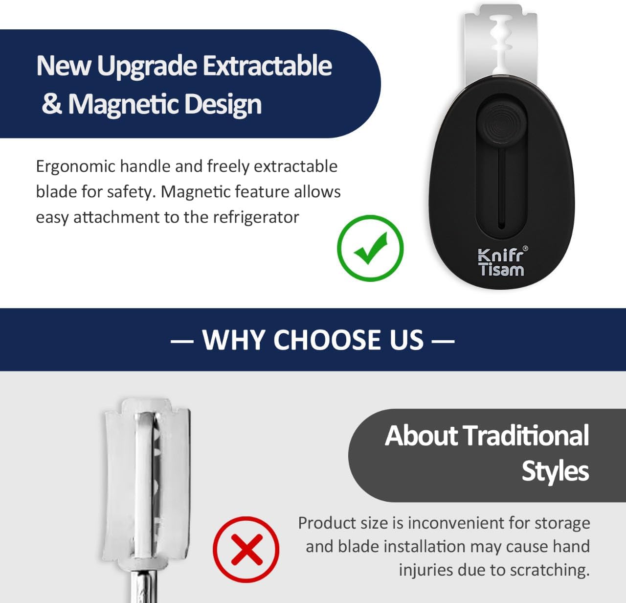 Extractable & Magnetic Bread Lame Dough Scoring Tool, Professional Sourdough Scoring Tool for Sourdough Bread Baking & Bread Making Tools 10 Razor Blades - Black