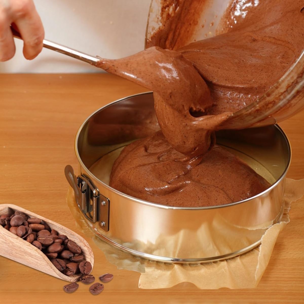 Soro Essentials- 8'' x 3'' Deep Aluminum Round Spring Form Pan- Leak Proof Cheesecake Pan Spring Form Pans with Removable Bottom and Quick Release Latch for Baking Cheesecake Cakes