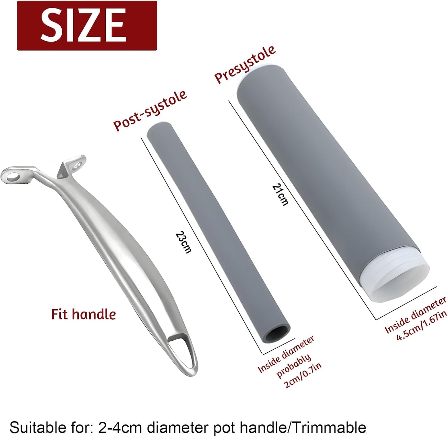 Upgraded Silicone Pan Handle Sleeve - Heat-Resistant&Non-Slip Cast Iron Handle Cover for Pots and Pans - Multipurpose Kitchen Protection(2pcs Large)