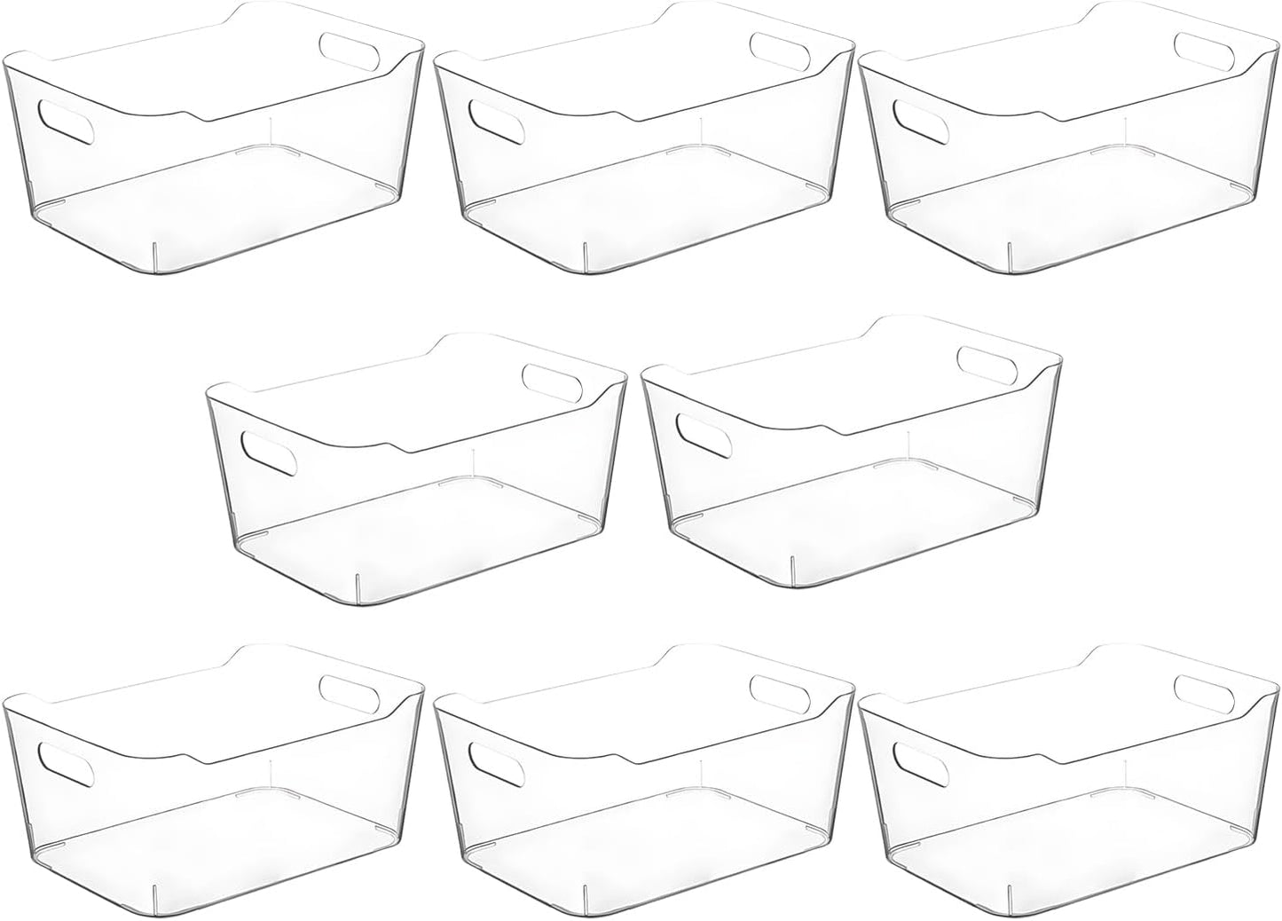 Clear Plastic Storage Bins, Small Fridge Organizer Kitchen Organizers and Storage Containers Bathroom Organization and Storage Bin for Makeup Organizer, fruits, Chips, Perfume, Skin Care, crafts