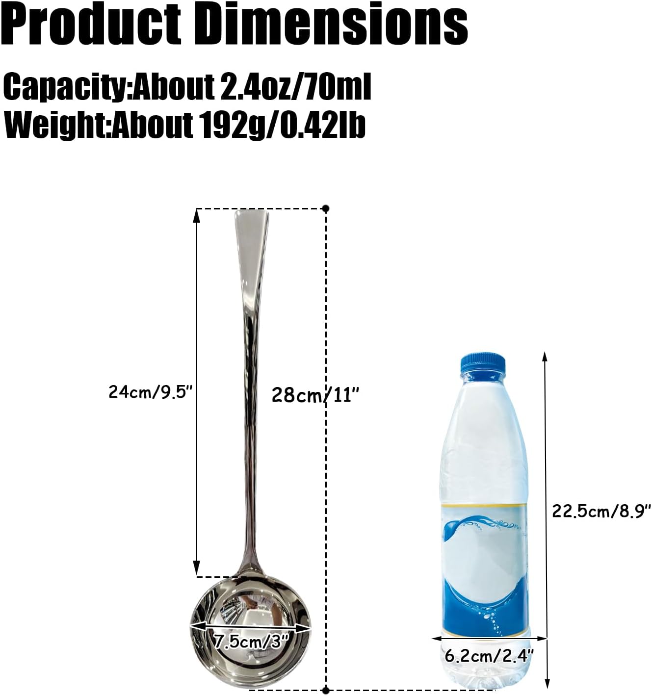 Soup Gravy Ladle Heavy Duty 18/10 Stainless Steel 11-Inch Kitchen Cooking Gravy Serving Ladle (1Pack).