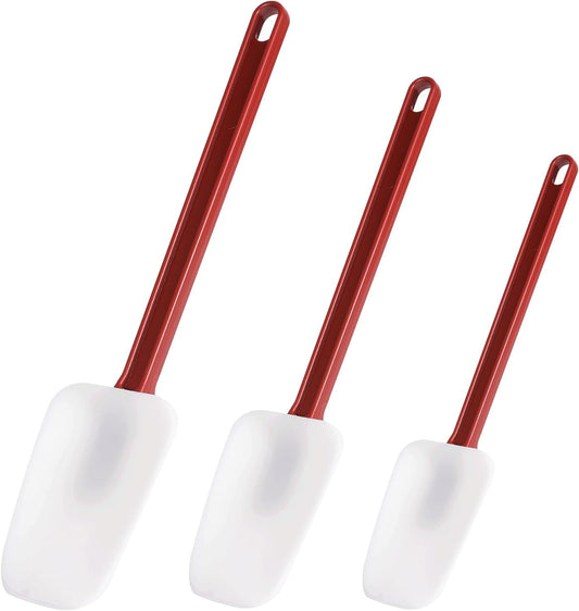 Silicone Rubber Spoonulas Pack of 3 (9.5/14/16-Inch), Commercial Silicone Spoonulas, Commercial Rubber Spatulas, Commerical Spatulas for Baking, Resistant to 500℉, Dishwasher Safe & BPA-Free