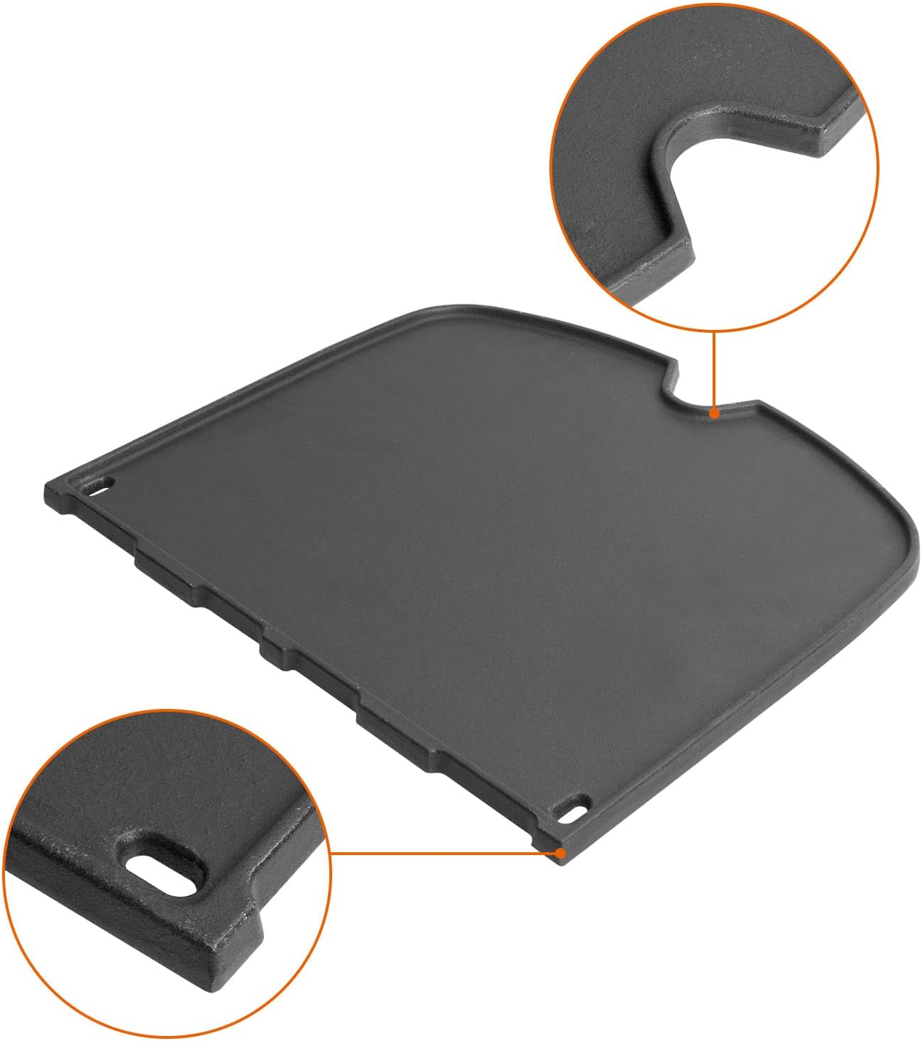 Cast Iron Grill Griddle and Cooking Grate for Weber Traveler Portable 9010001 9020001 9030001 9013001 Gas Grill, Replacement Parts for Weber Traveler Portable Gas Grill Stealth Edition, Black