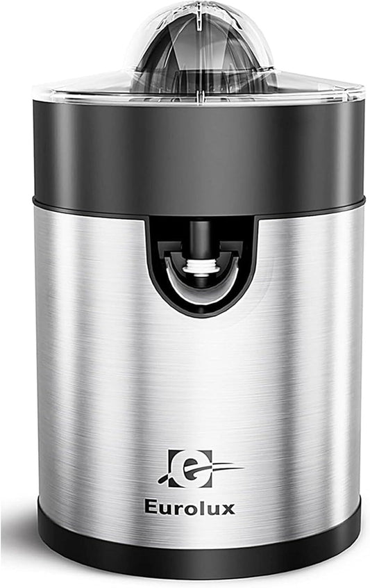Eurolux Electric Orange Juicer, Sleek Effortless Citrus Juice Squeezer for Lemon, Lime, Grapefruit | Powerful Motor, Easy to Clean, Removable Dishwasher-Safe Parts