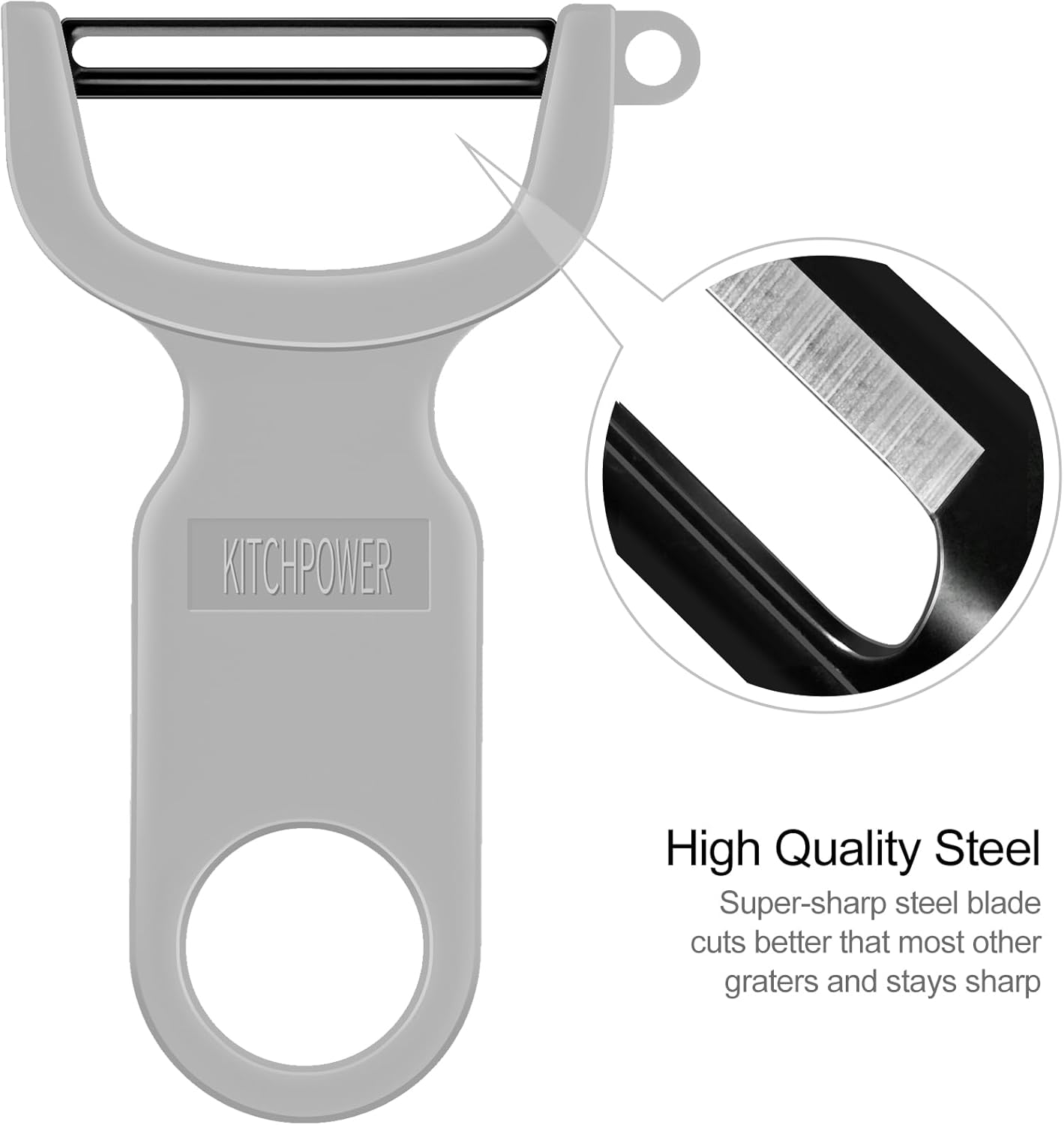 Original Vegetable Peeler, Potato Peelers for kitchen Carbon Steel Blade 3-Pack Grey/Blue/Black