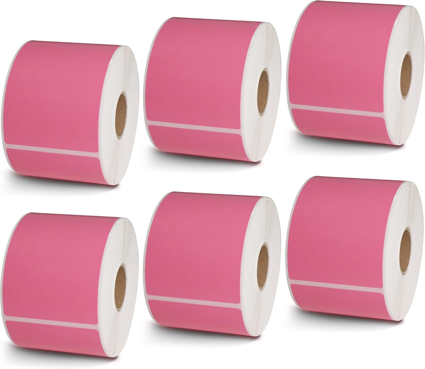 BETCKEY - 2.25" x 4" Multipurpose & Shipping Labels Compatible with Zebra & Rollo Label Printer,Premium Adhesive & Perforated[Pink, 6 Rolls, 2100 Labels]