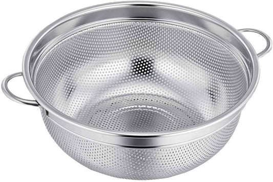 TeamFar Colander, 3qt Colander Strainer Stainless Steel, Solid Handle & Elevation Base, Micro-perforated & Dishwasher Safe