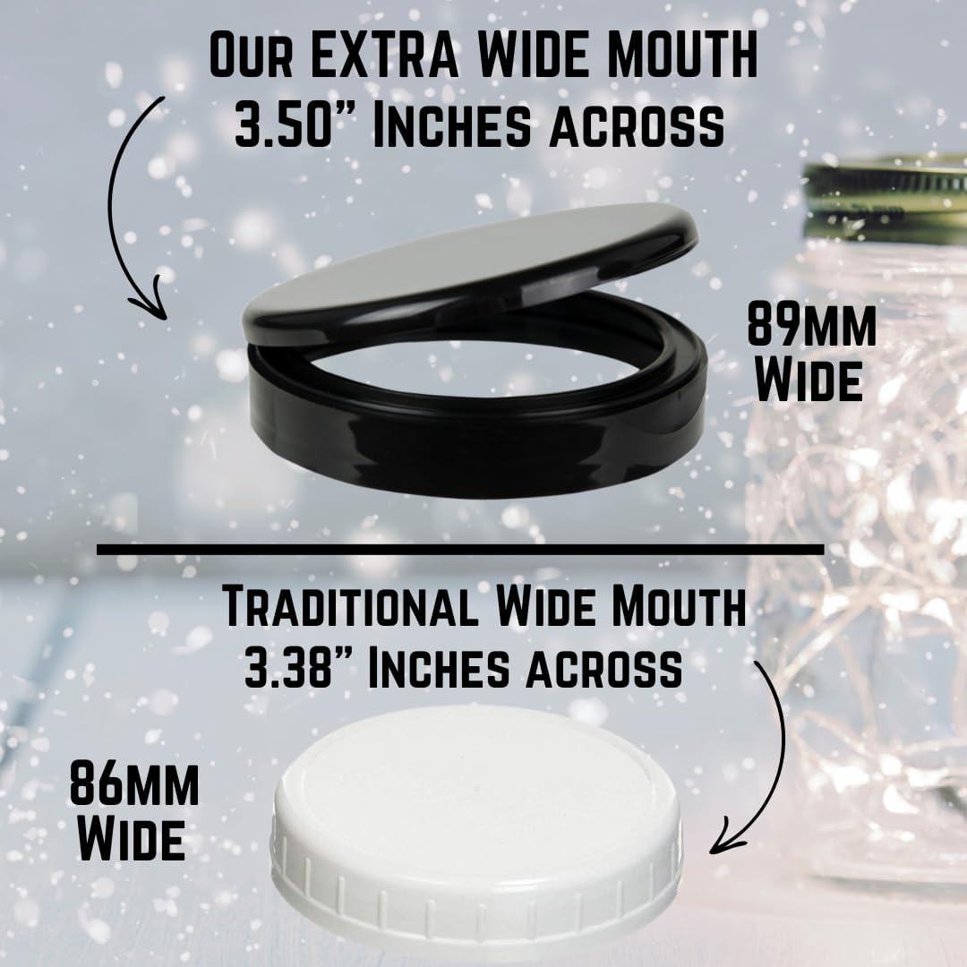 Jarming Collections 32oz Extra Wide Mouth Glass Storage Jar with BPA-Free Plastic Lid – Quart Size Airtight Mason Jar for Kitchen, Pantry, and Food Storage (Set of 2)