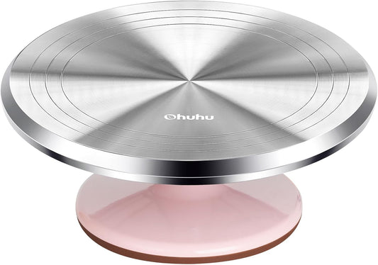 Ohuhu Cake Stand, Aluminium 12''Cake Turntable Decorating Bakery Supplies - BPA-Free Frosting Spinner Rotating Revolving Lazy Susan