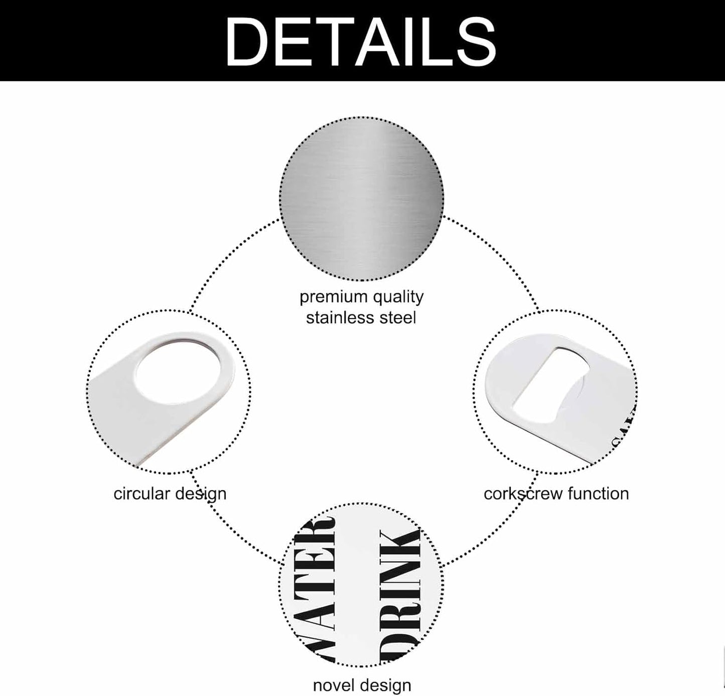 Funny Joke Stainless Steel Bottle Opener Save Water Drink Tequila Flat Beer Bottle Opener Keychain for Home Kitchen Bar Restaurant Party Birthday Gift