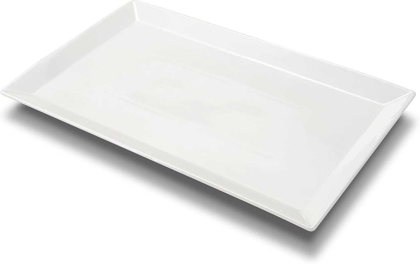 MIECOO Large Serving Platter, 18.5" x 11.5" White Serving Tray, Rectangular Porcelain Plate for Party, Wedding, Birthday, Entertaining, Food, Appetizer, Fruit, Sushi, Dessert