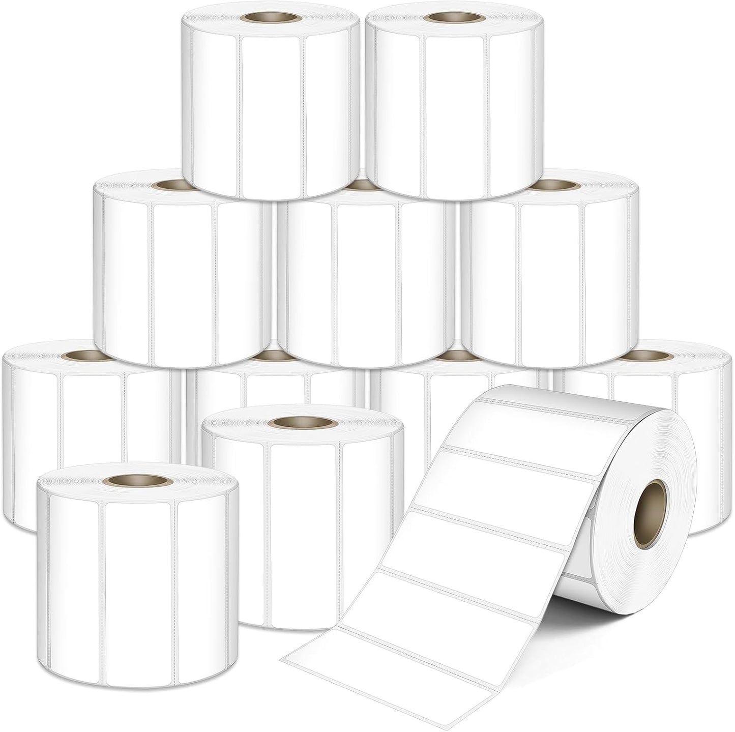 L LIKED 3" x 1" Direct Thermal Labels, Permanent Adhesive Barcode Shipping Label & Compatible with Rollo, Zebra and Other Desktop Printers (12 Rolls, 16800 Labels)