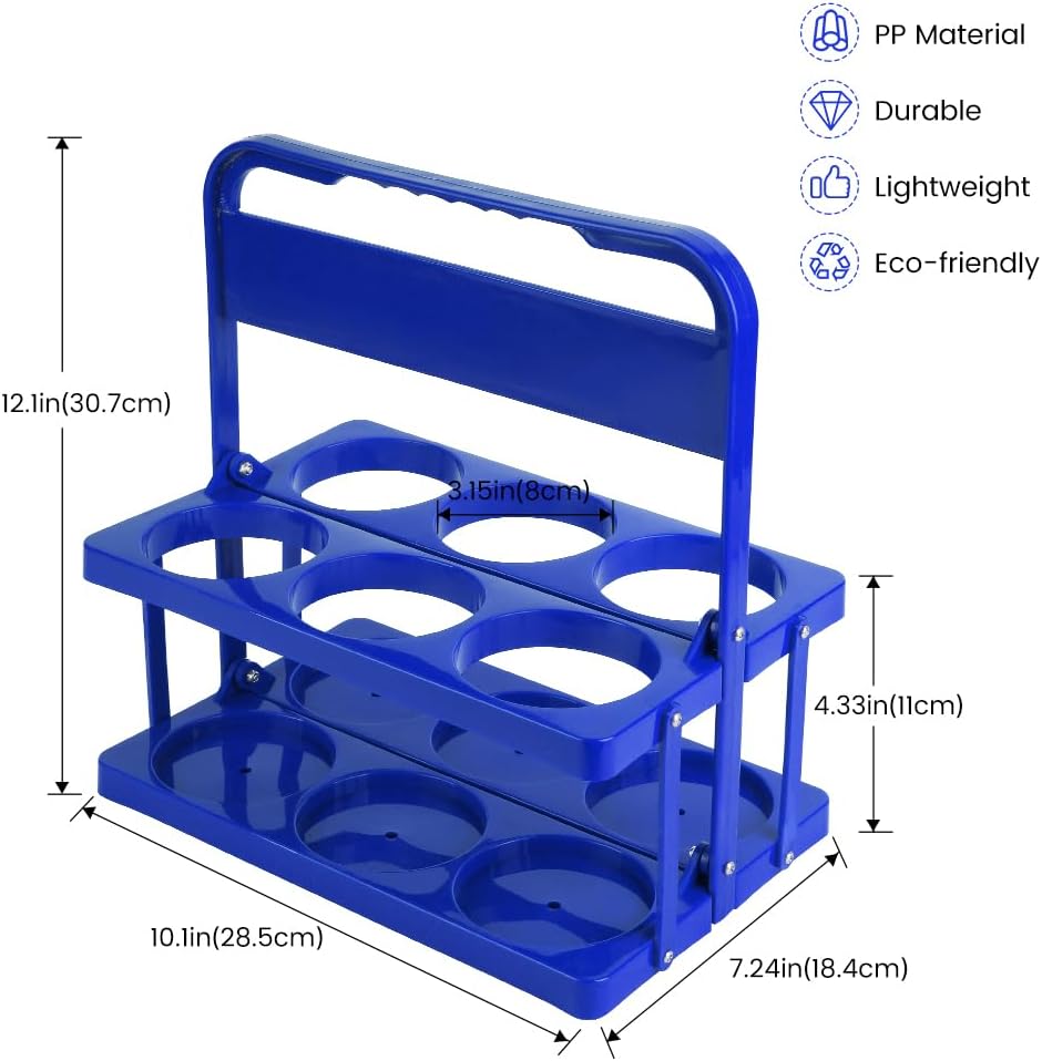 Reusable Drink Carrier with Handle for Doordash, Eats, Grubhub, Portable Cup/Coffee Holder Accessories for Delivery, Foldable Drinks Caddy with Tray, Car Durable Plastic Festive Bottle, Vacation