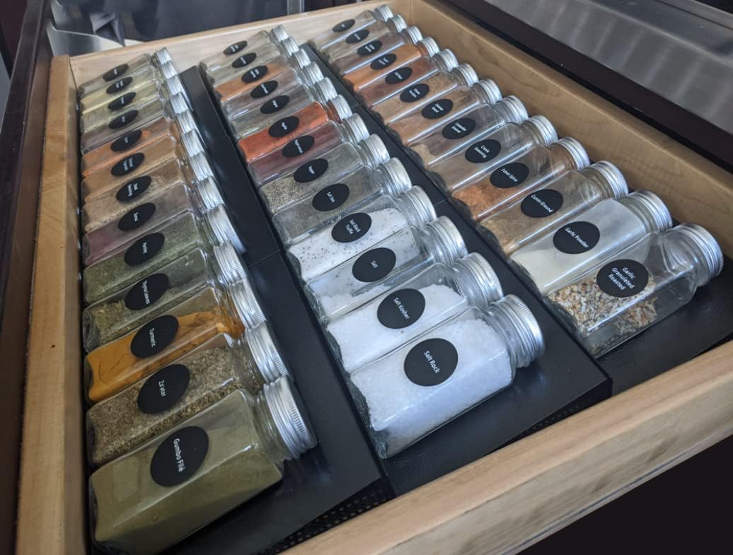 Artibear Expandable Spice Rack Drawer Organizer for 8" to 24" Kitchen Cabinets Drawer Tray, Set of 9