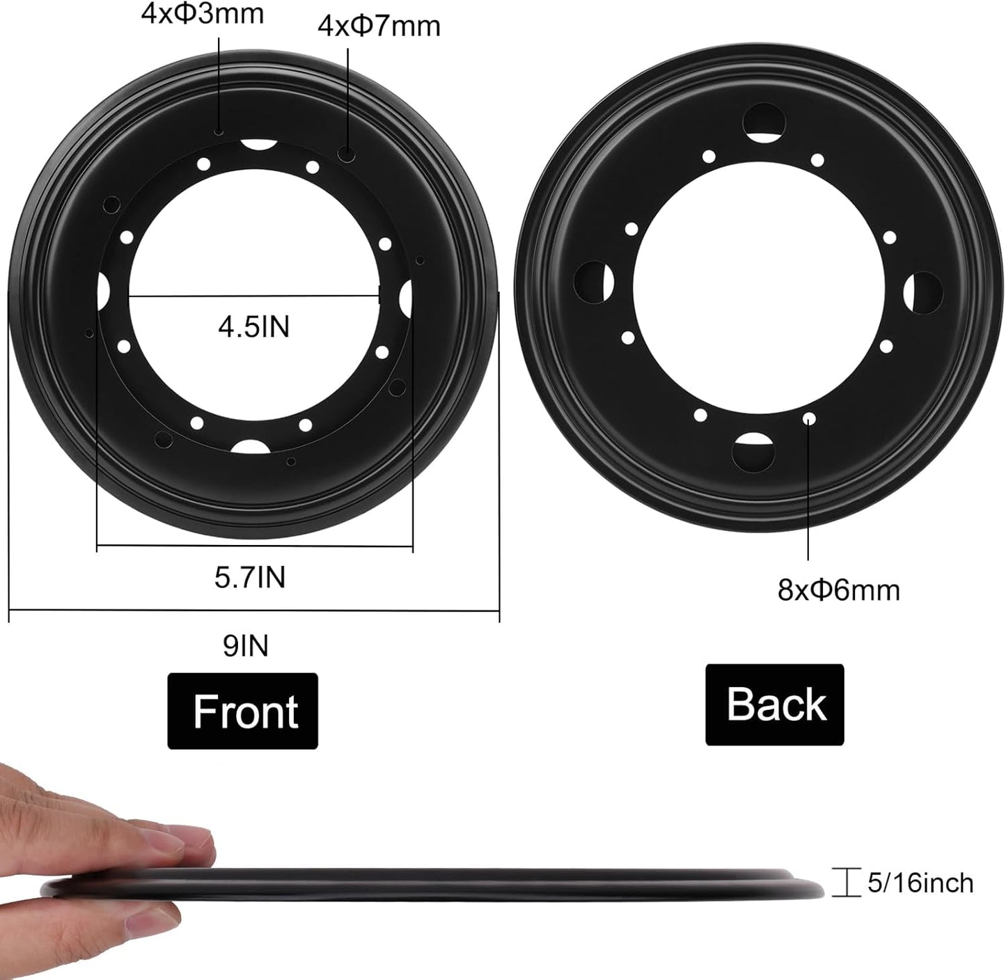 3Pack 9" Round Lazy Susan Turntable Bearing Plate 5/16”Thick Lazy Susan Hardware, Rotating Swivel Plate with 750 lb Load Capacity, Lazy Susan Turntable Base for Table, Serving Tray, Kitchen