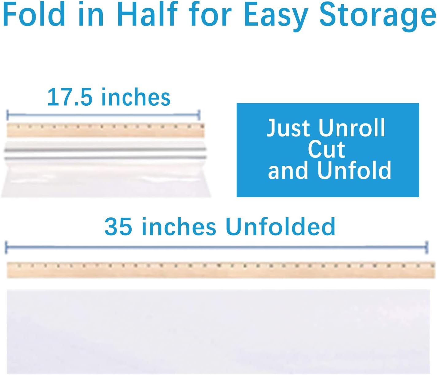 JOYIT 220 ft Cellophane Wrap Roll (35 in x 220 ft) - 3 Mil Thickness, Clear Bags for Flower Gift Baskets (35" fold into 17.5")