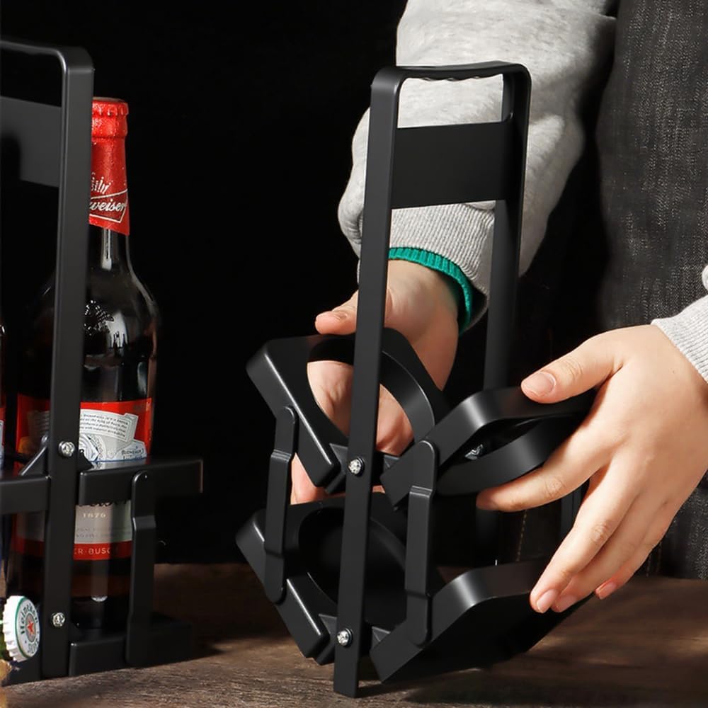 Musbus Reusable Drink Carrier with Handle for Doordash, Grubhub, Portable Cup/Coffee Holder Accessories for Delivery, Foldable Drinks Caddy with Tray, Car Durable Plastic Festive Bottle, Vacation