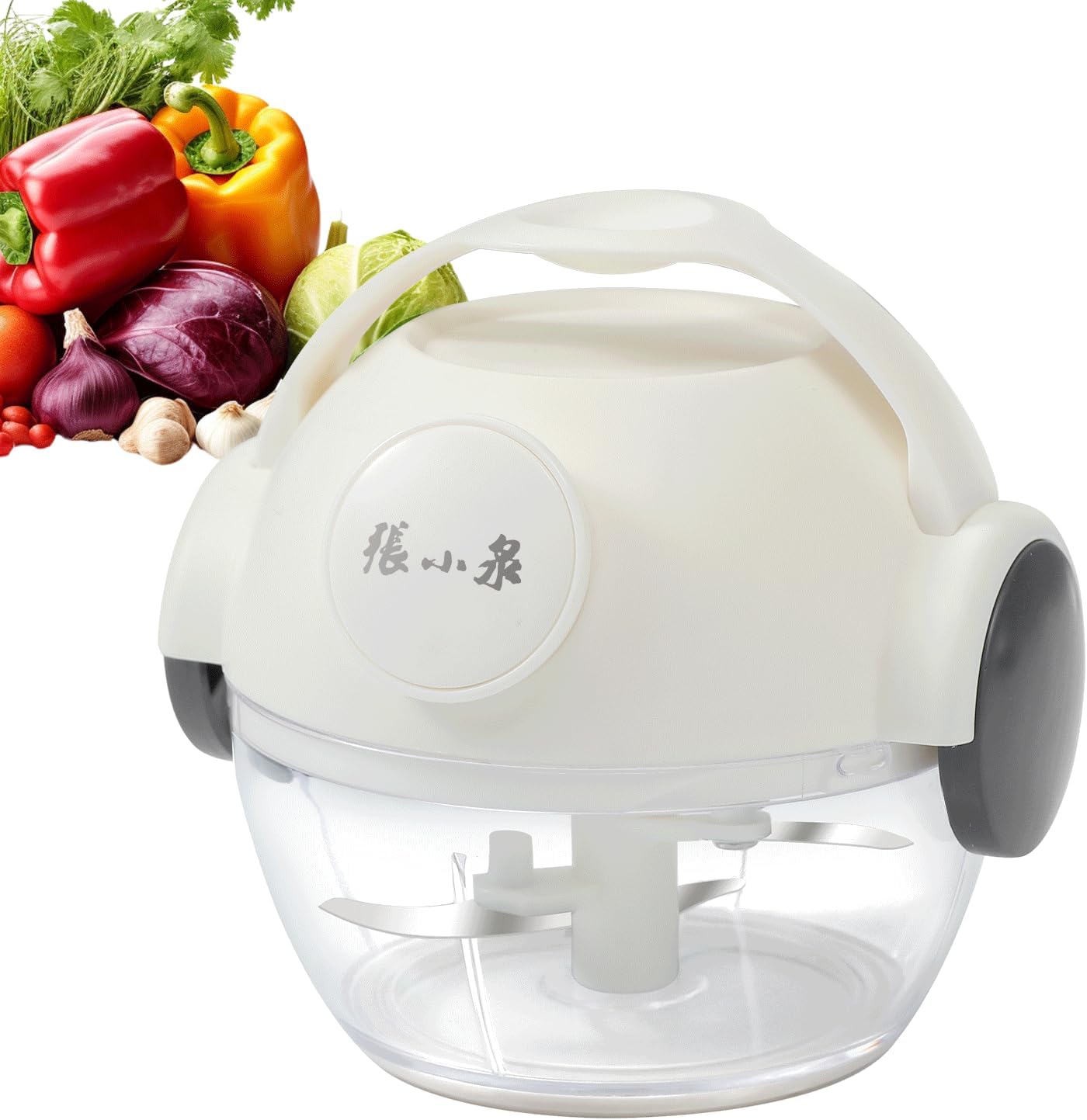 ZHANG XIAO QUAN SINCE 1628 Mini Manual Food Chopper Hand Pull String Vegetable Cutter Onions Garlic Chopper Portable Mincer for Garlic Ginger Herbs Nuts Durable Kitchen Food Processor 0.7 Cup(170ml)