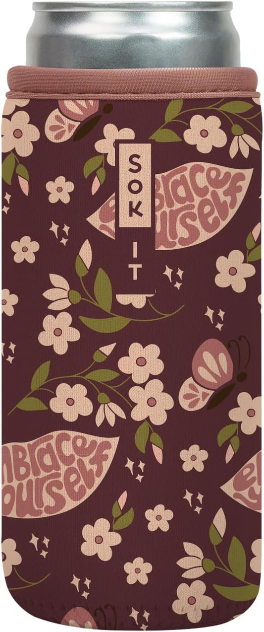 Sok It CanSok Sleeve for Beer & Soda Insulated Neoprene Cover (Self Love, 12oz Slim Can Sleeve)