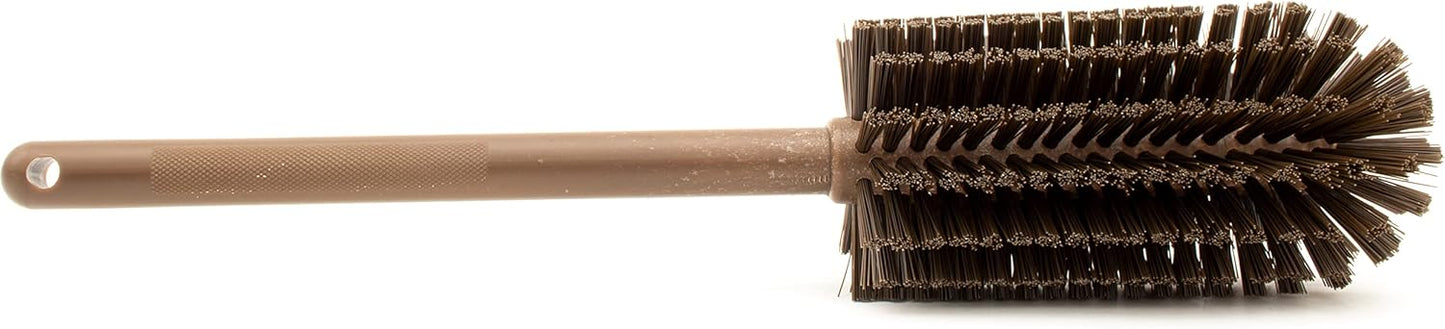 SPARTA Large Water Bottle Brush Ideal for Wide-Mouth Jars, Bottles and Tumblers, Dishwashing Tool with Handle for Home and Commercial Kitchens, Plastic, 16 Inches, Brown