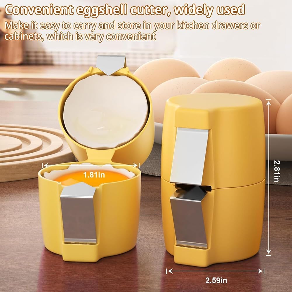 Egg Shell Opener Remover, Eggs Peeler Separator for Boiled and Raw Eggs, Stainless Steel Eggshell Cutter Kitchen Tools for Cooking and Breakfast Prep (Pink, 2 Pcs)