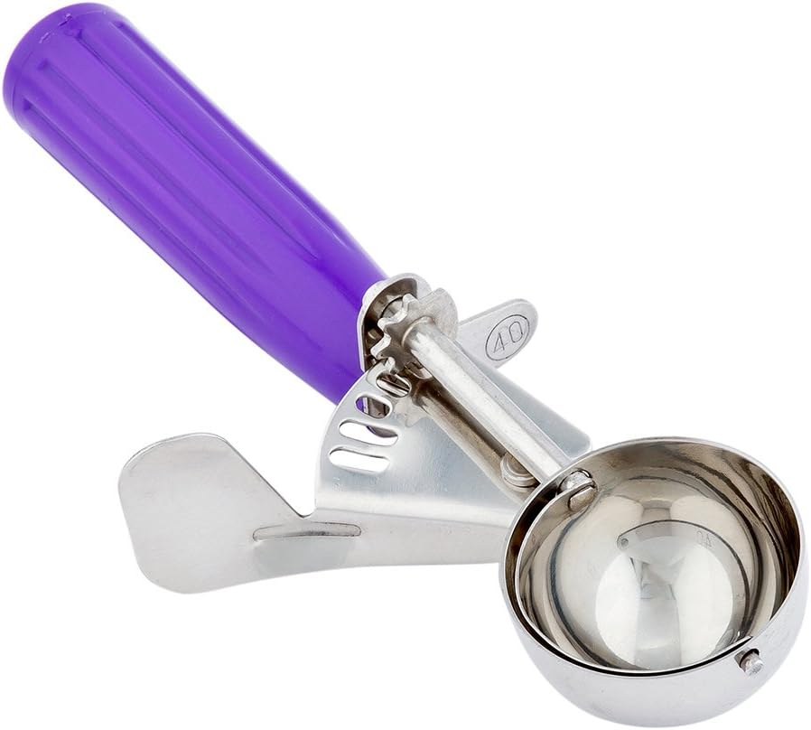 Met Lux 0.86 oz Stainless Steel #40 Portion Scoop - with Orchid Handle - 1 count box