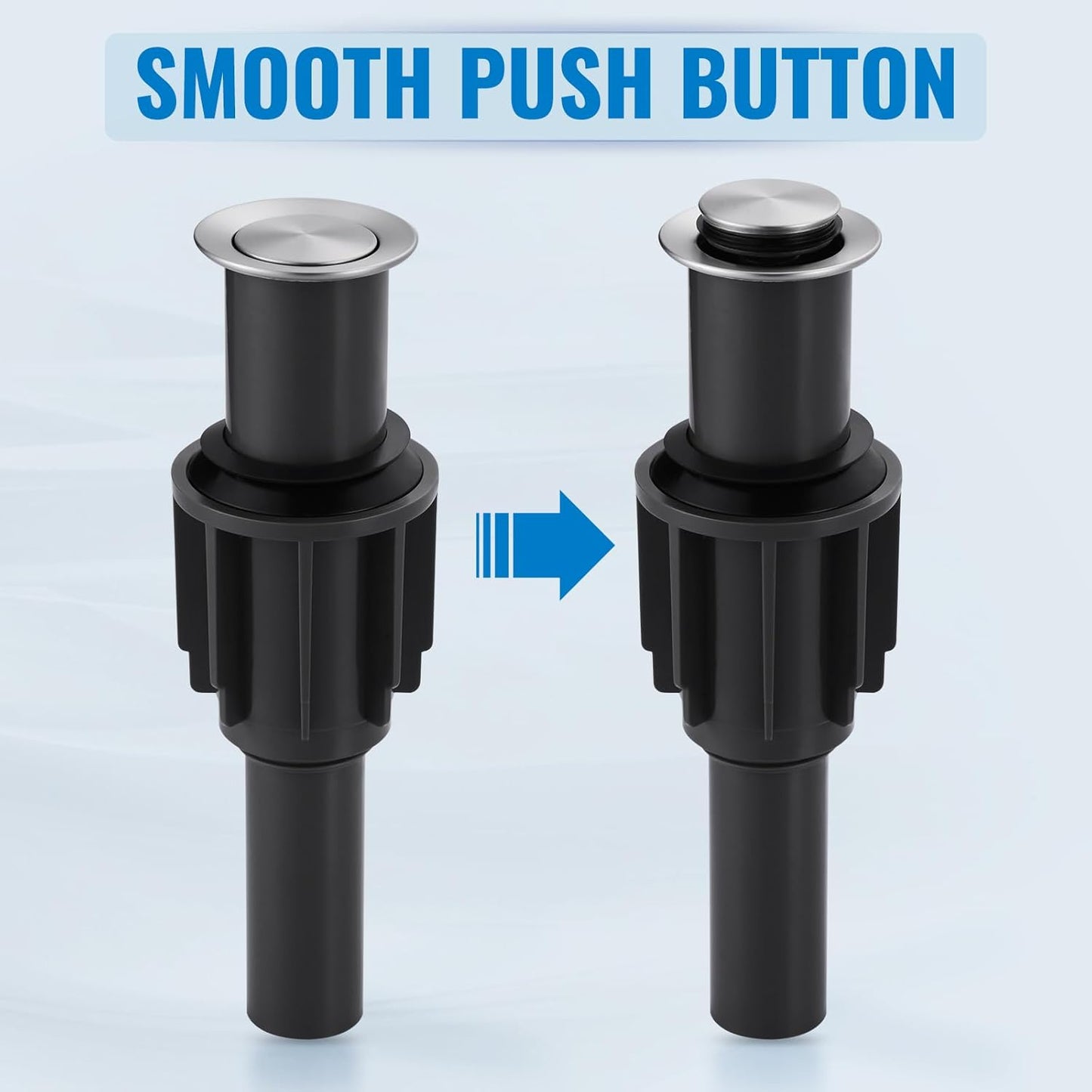 ALEASHA Pop Up Sink Drain Without Overflow, Bathroom Sink Drain Vessel Sink Stopper Pop Up Sink Drain Stopper, Pop Up Drain for Bathroom Sink Drain Strainer for Hair Catcher,Brushed Nickel