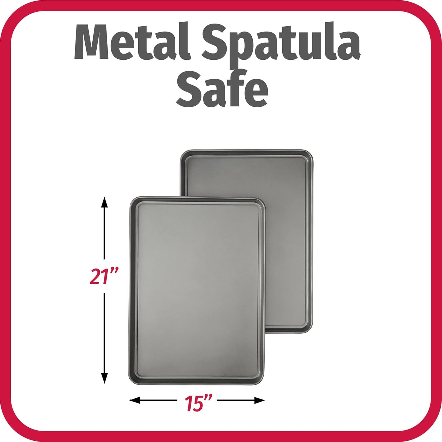 GoodCook Everday Nonstick Carbon Steel 15” x 21” Baking Sheet Set, 2 Pack – Extra-Large Carbon Steel Cooking Pans, Bakeware Set, Cookie Sheets for Baking, Oven Pan Set