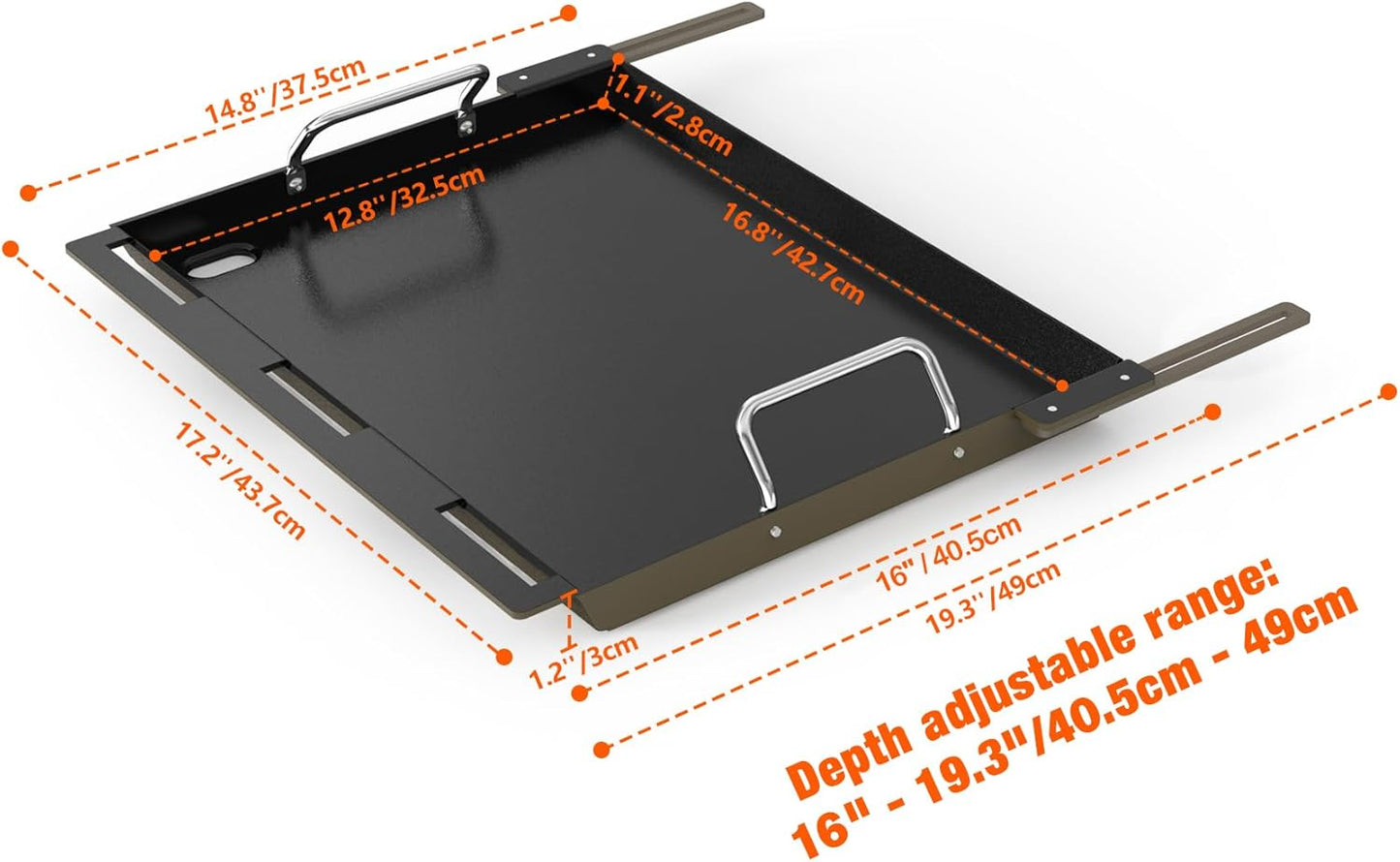 Stanbroil Full Size Griddle Insert for Most 2-Burner Gas Grill, Universal Flat Top Griddle for Weber, Royal Gourmet, Napoleon, Char-Broil, Cuisinart, Nexgrill, Dyna-Glo, Monument Grills and More