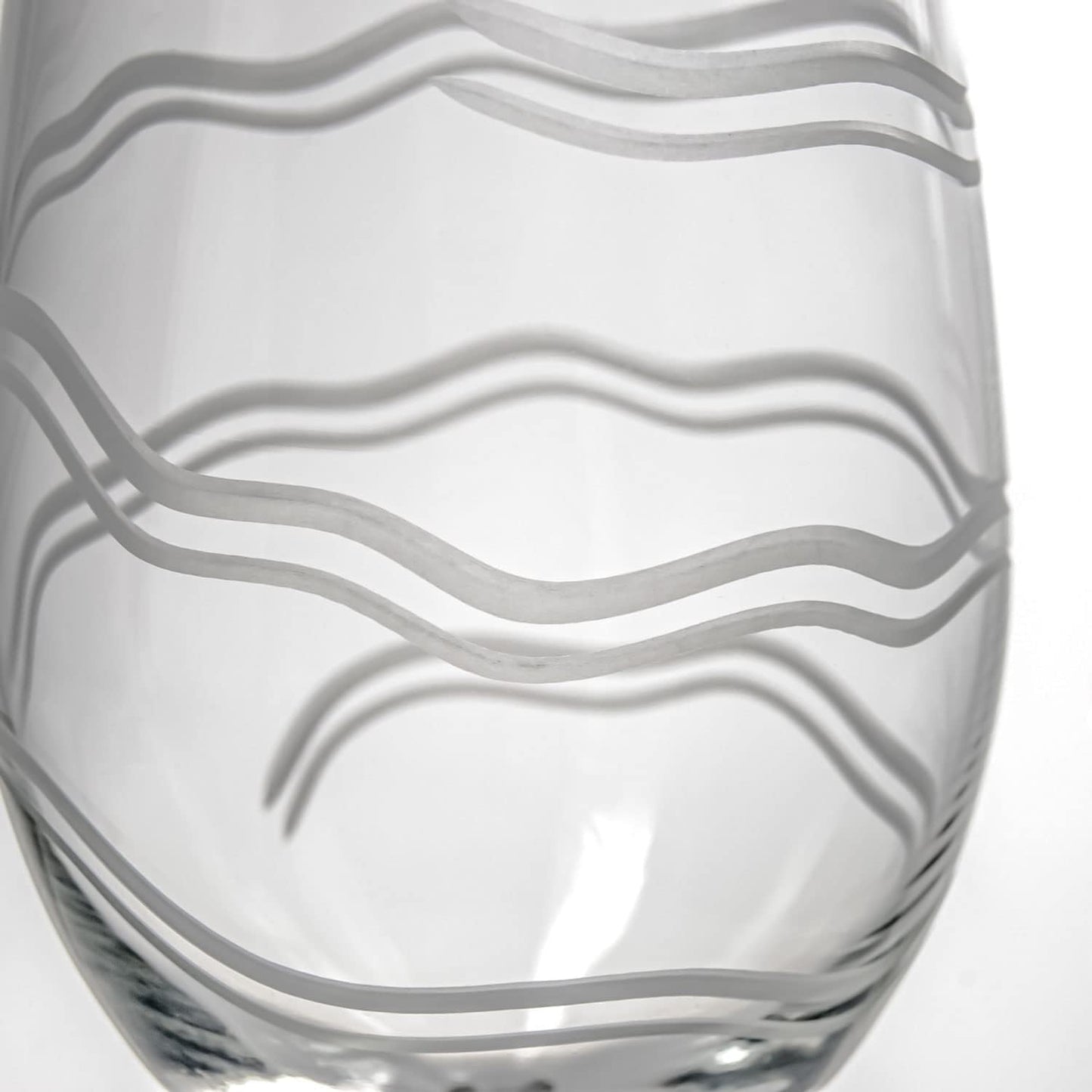 Rolf Glass Good Vibrations All Purpose Wine Glass | Set of 4 Large 18oz Wine Glasses | Lead-Free and Diamond-Wheel Engraved | Proudly Made in the USA | Spiral Etched Glass