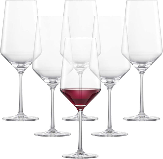 ZWIESEL GLAS Pure Bordeaux Red Wine Glass (Set of 6), Bordeaux Glasses for Red Wine, Dishwasher-Safe Tritan Crystal Glasses, Made in Germany (23 Ounce)