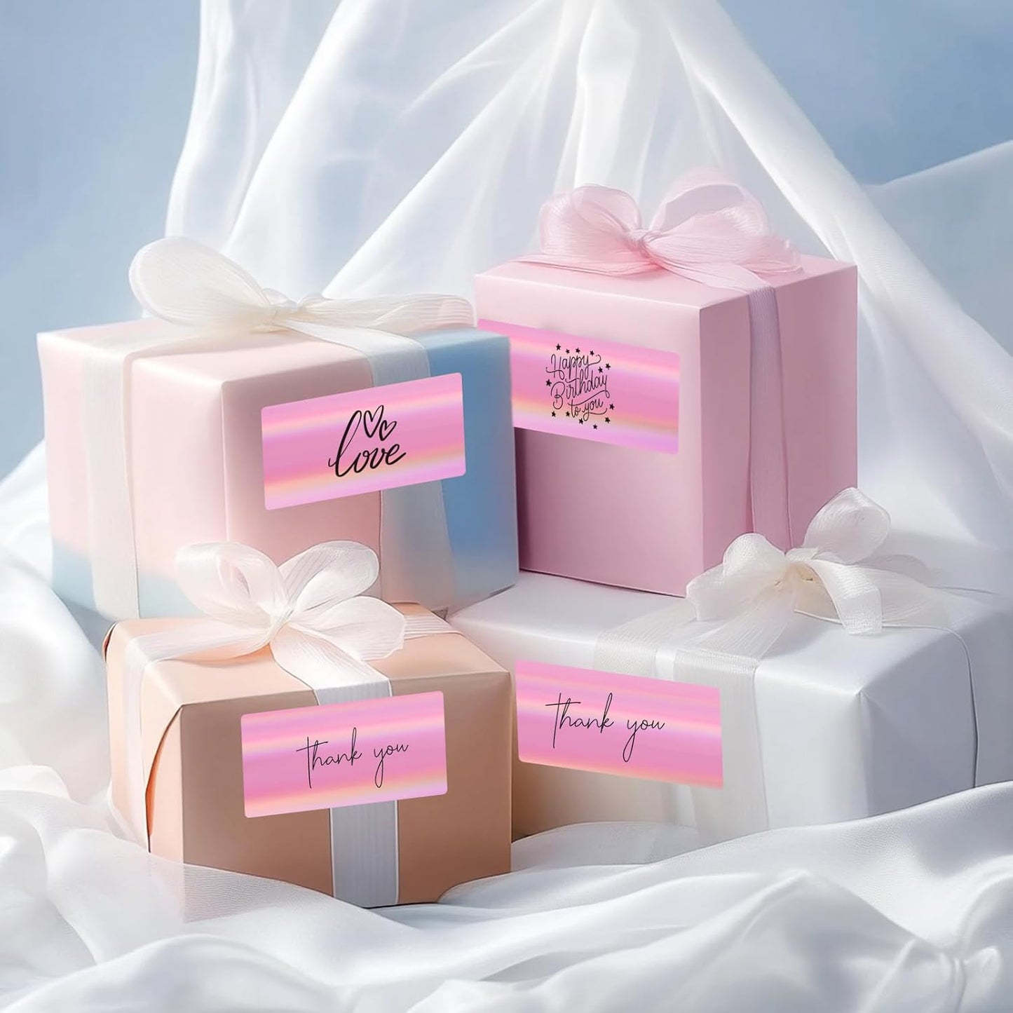 2x4 Inch Holographic Thermal Labels, Pink Direct Thermal Stickers Label, Self-Adhesive Glitter Thermals Printer Sticker Labels, Perforation Line Design- 200Pcs/ 1 Roll