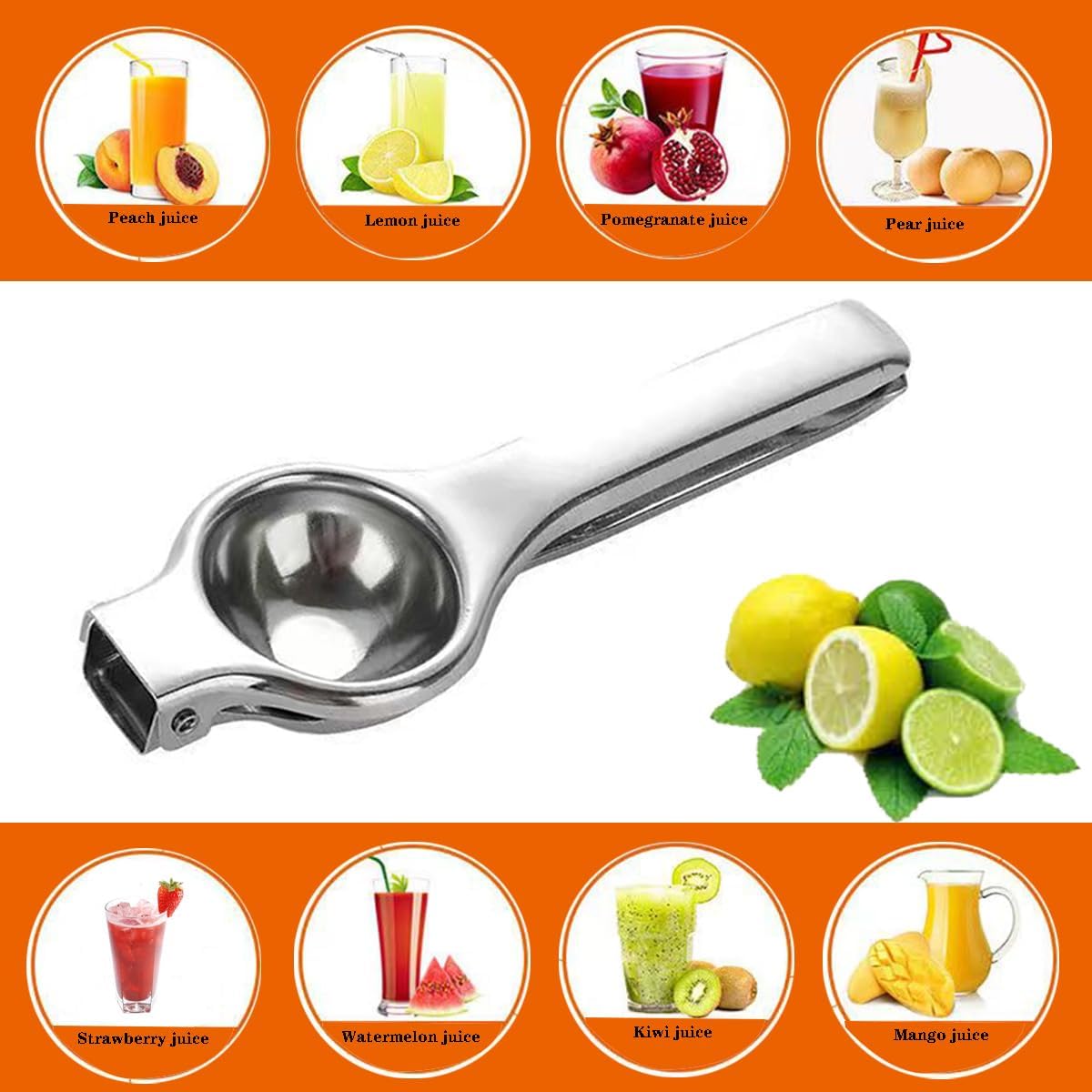 Lemon Squeezer Juicer - Citrus Juicer Handheld, Stainless Steel Juicer Hand Press, Citrus Squeezer for Making Emonade, Lemon Juice, Lime Juice, Citrus Juice (1PCS)
