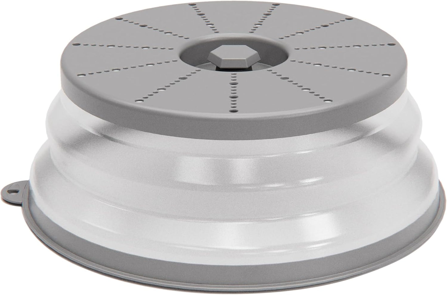 WVM Microwave Splatter Cover Vented for Food with Hook Hole, Splatter Guard & Colander Kitchen Gadget for Food, Meal Prep, Grey