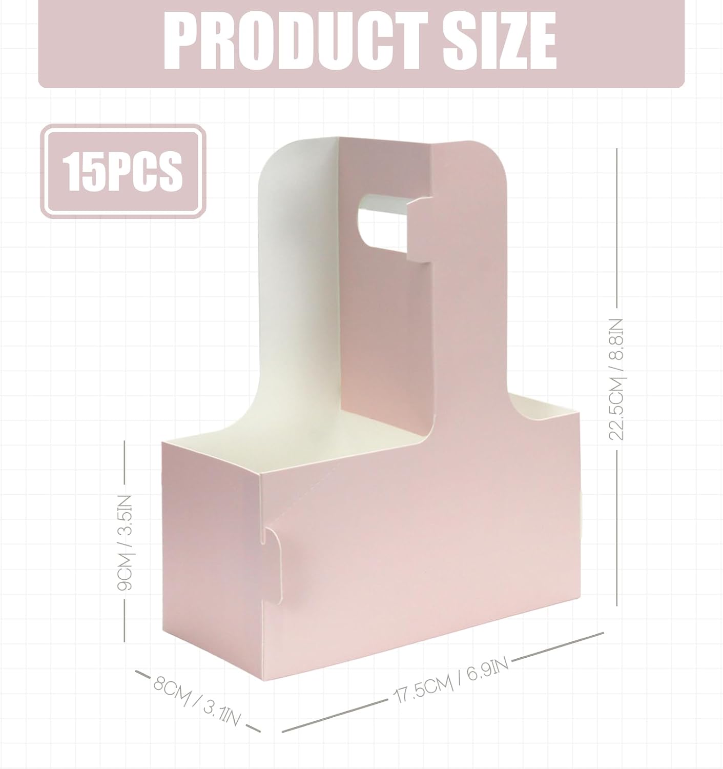 2 Cup Disposable Drink Carrier for Delivery with Handle,30 Count Pink Paperboard Cup Holder,Cup Carriers for Hot or Cold Drinks,Coffee Carrier, Food Delivery,Take Out Cup Carriers (Pink, 30 PCs)